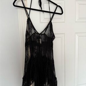 Free People Black Lace Chemise